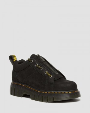 Zapatos Dr Martens Woodard Tumbled Nubuck Cuero Low Casuales Boots (Titan) Negras | KY85-Z2OO