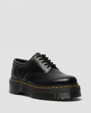 Zapatos de Plataforma Dr Martens 8053 Cuero Plataforma Casuales Shoes (Polished Smooth) Negras | KL43-W2OD