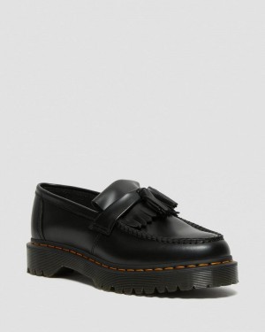 Zapatos de Plataforma Dr Martens Adrian Bex Smooth Cuero Tassel Loafers (Smooth Cuero) Negras | PP00-A6DZ