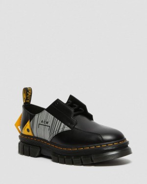 Zapatos de Plataforma Dr Martens Rikard A-Cold-Wall* Cuero Plataforma Shoes (Smooth Cuero) Negras | MF00-F7OC