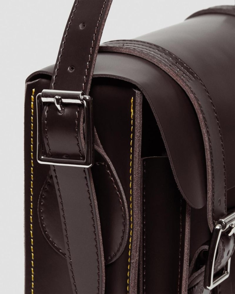 Bolsos y Mochilas Dr Martens 11 inch Cuero Messenger Bag (Kiev & Smooth) Burdeos | TK23-D0QG