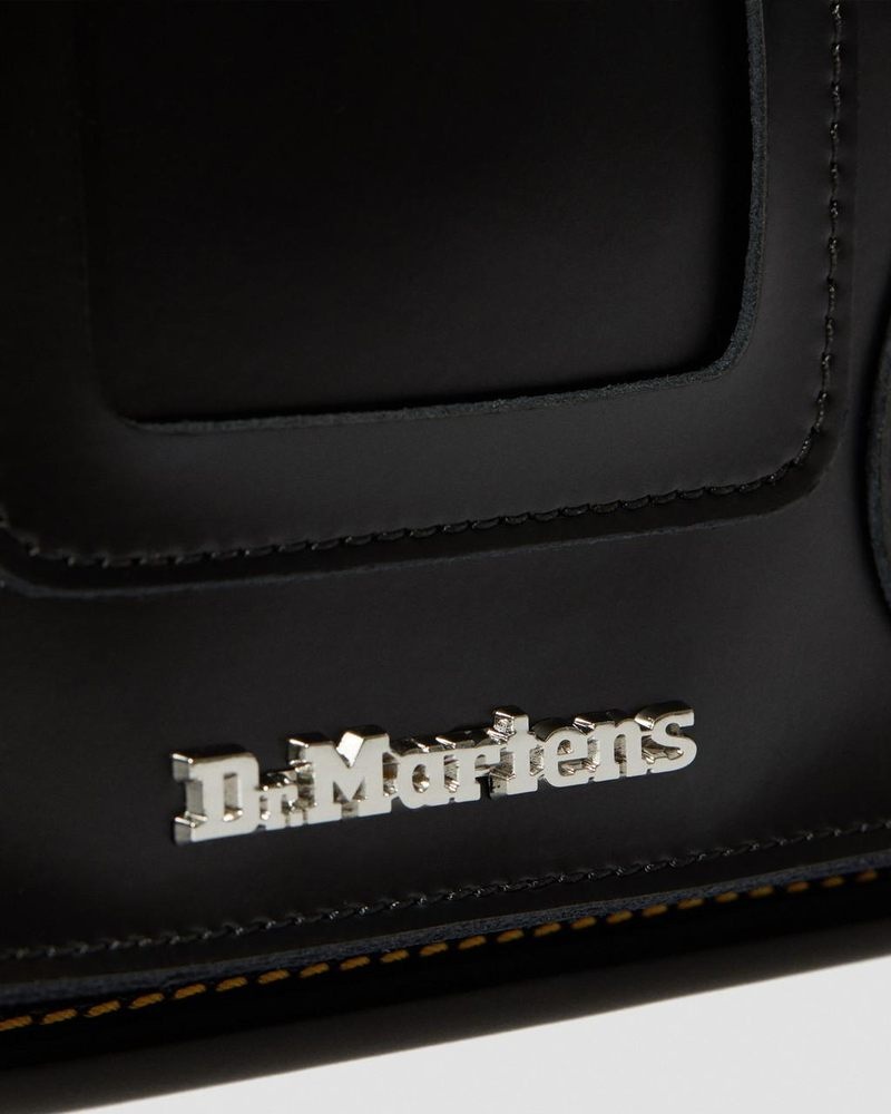 Bolsos y Mochilas Dr Martens 11 inch Cuero Messenger Bag (Kiev & Smooth) Negras | VQ80-D2HA