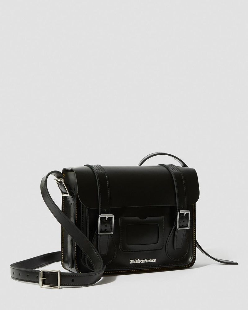 Bolsos y Mochilas Dr Martens 11 inch Cuero Messenger Bag (Kiev & Smooth) Negras | VQ80-D2HA