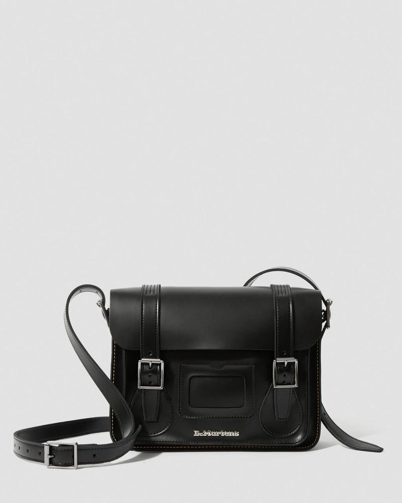 Bolsos y Mochilas Dr Martens 11 inch Cuero Messenger Bag (Kiev & Smooth) Negras | VQ80-D2HA