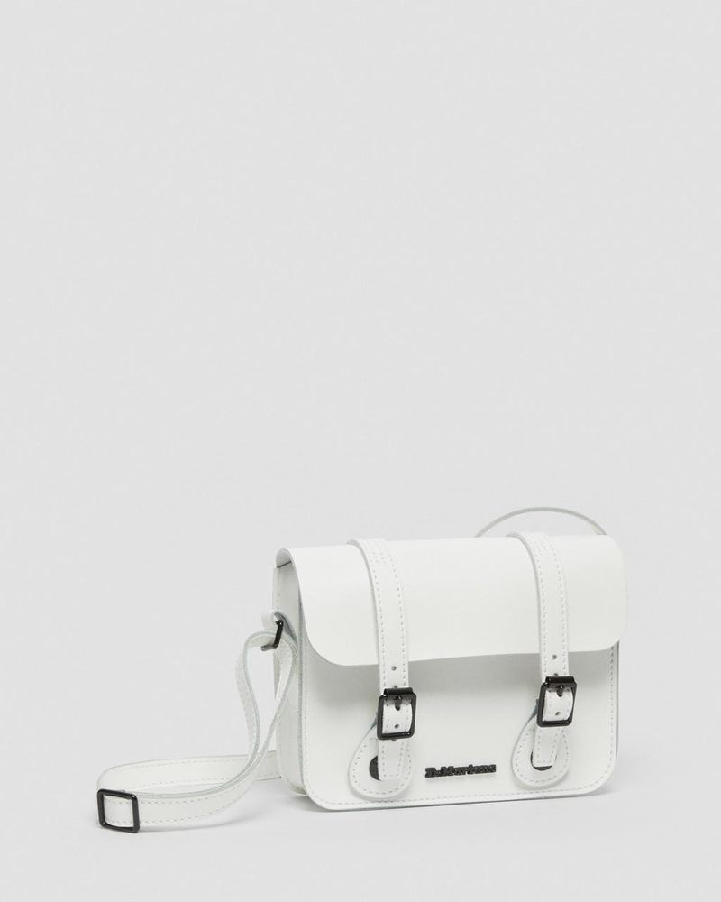 Bolsos y Mochilas Dr Martens 7 Inch Cuero Crossbody Bag (Smooth Cuero) Blancas | UP24-J2RK