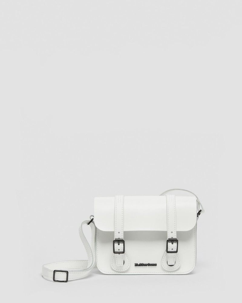 Bolsos y Mochilas Dr Martens 7 Inch Cuero Crossbody Bag (Smooth Cuero) Blancas | UP24-J2RK