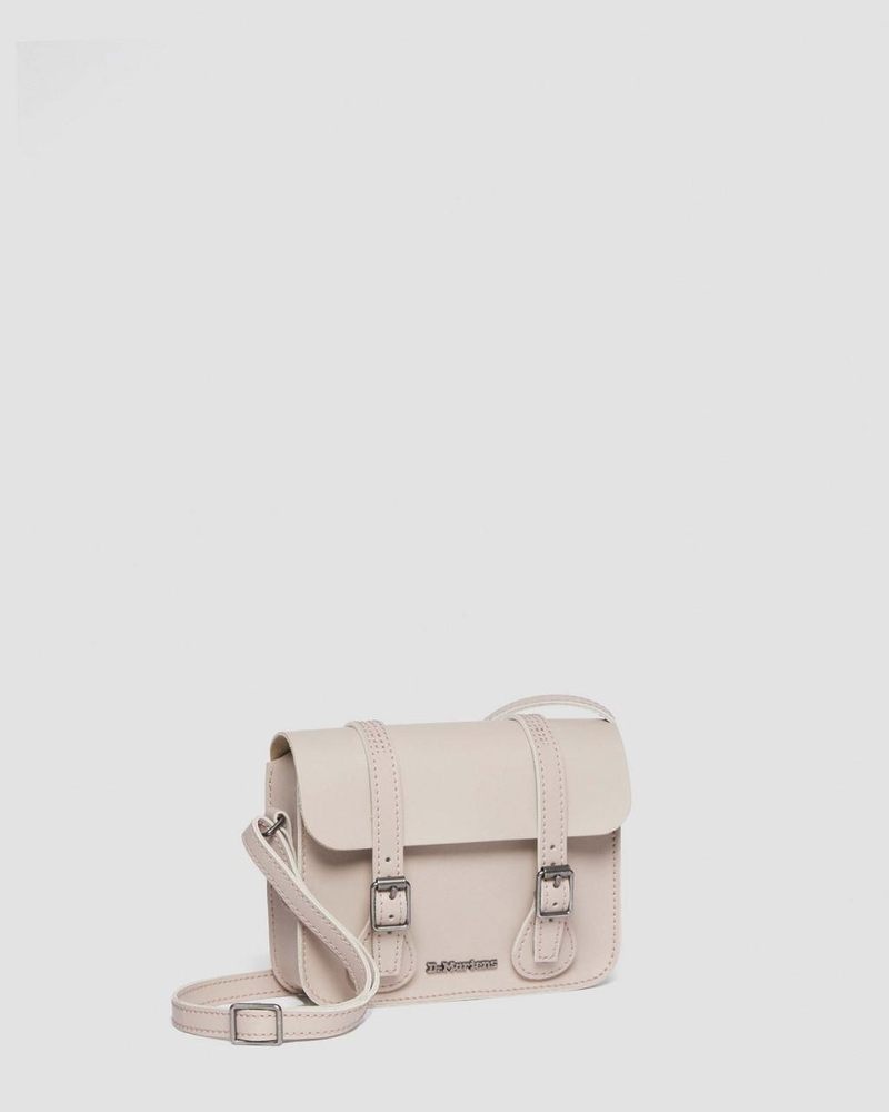 Bolsos y Mochilas Dr Martens 7 Inch Cuero Crossbody Bag (Smooth Cuero) Vintage Taupe | HA58-E6JL