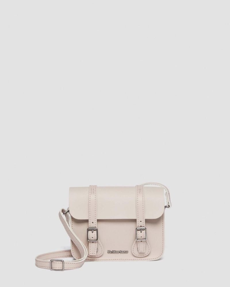 Bolsos y Mochilas Dr Martens 7 Inch Cuero Crossbody Bag (Smooth Cuero) Vintage Taupe | HA58-E6JL