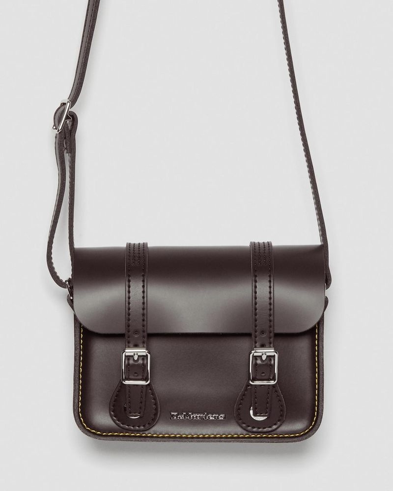 Bolsos y Mochilas Dr Martens 7 Inch Cuero Crossbody Bag (Smooth Cuero) Burdeos | VI28-C7ZV