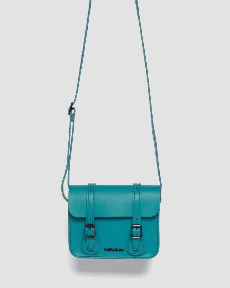 Bolsos y Mochilas Dr Martens 7 Inch Cuero Crossbody Bag (Smooth Cuero) Verde | IA66-S3LT