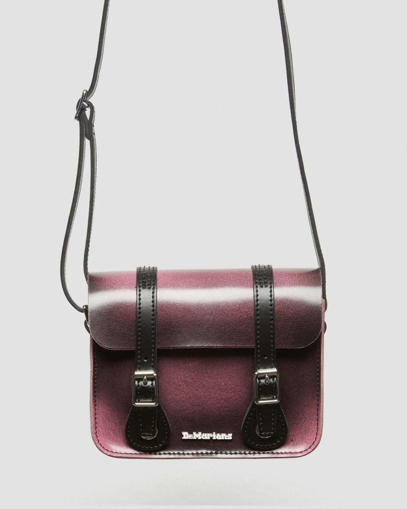 Bolsos y Mochilas Dr Martens 7 Inch Distressed Cuero Crossbody Bag (Two Tone Rub Off+Kiev) Rosas | HF13-X3NQ