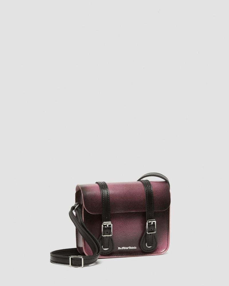 Bolsos y Mochilas Dr Martens 7 Inch Distressed Cuero Crossbody Bag (Two Tone Rub Off+Kiev) Rosas | HF13-X3NQ