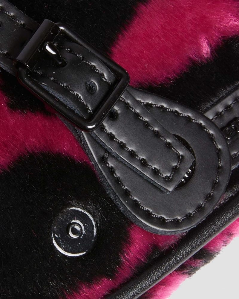 Bolsos y Mochilas Dr Martens 7 Inch Faux Fur Cow Print Crossbody Bag (Cow Print + Kiev) THRIFT PINK+BLACK | JV07-V7IG