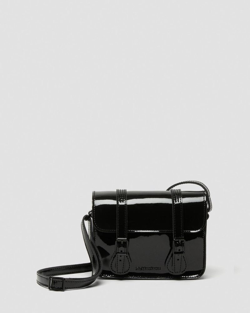 Bolsos y Mochilas Dr Martens 7 inch Charol Cuero Crossbody Bag (Charol Cuero) Negras | PM39-X6PH