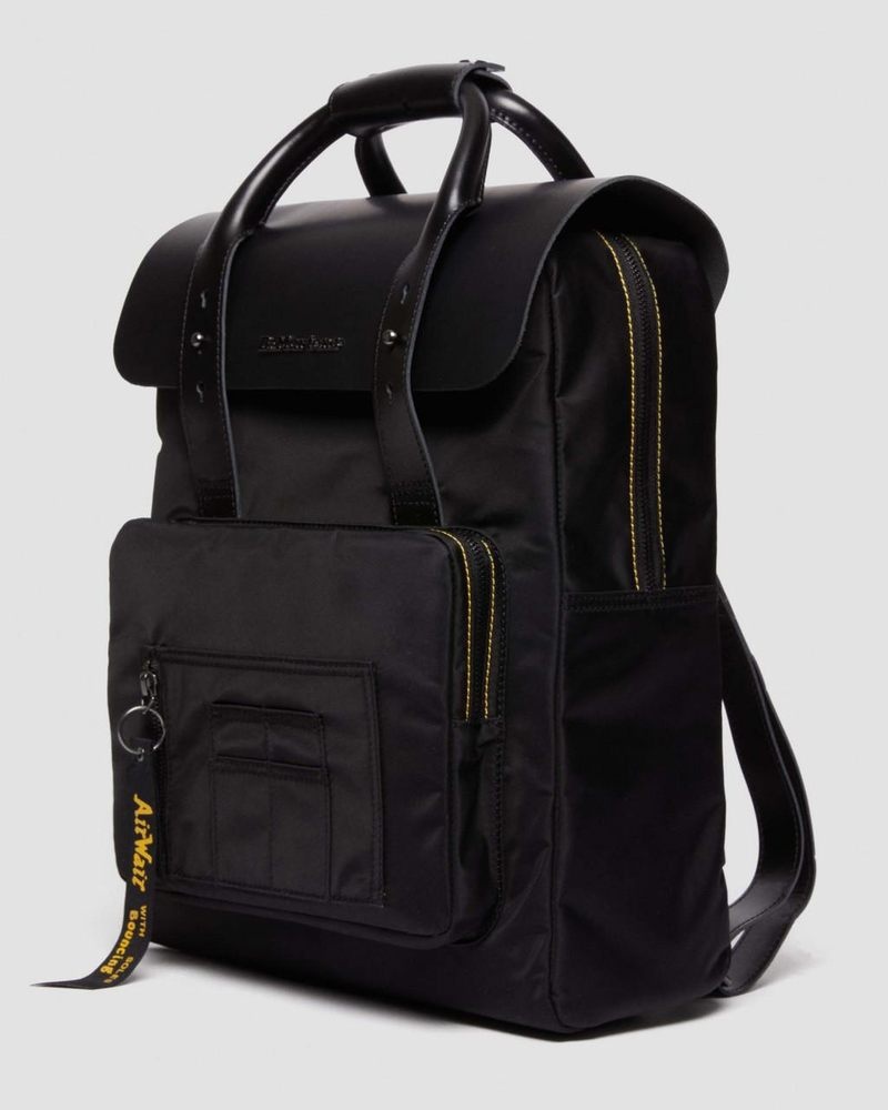 Bolsos y Mochilas Dr Martens Alpha Industries Cuero & Nylon Backpack Negras | NB91-A4MG