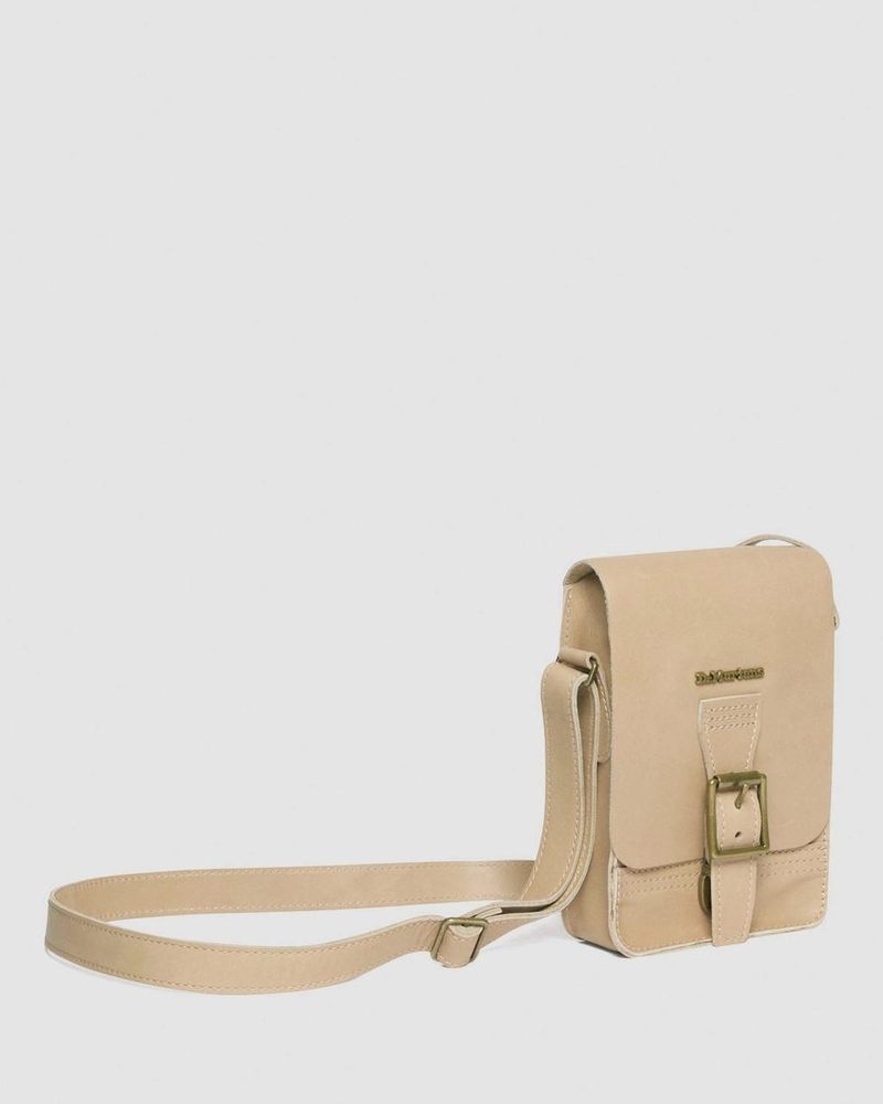 Bolsos y Mochilas Dr Martens Carrara Cuero Vertical Crossbody Bag (Carrara) Beige | RE29-Y7HX