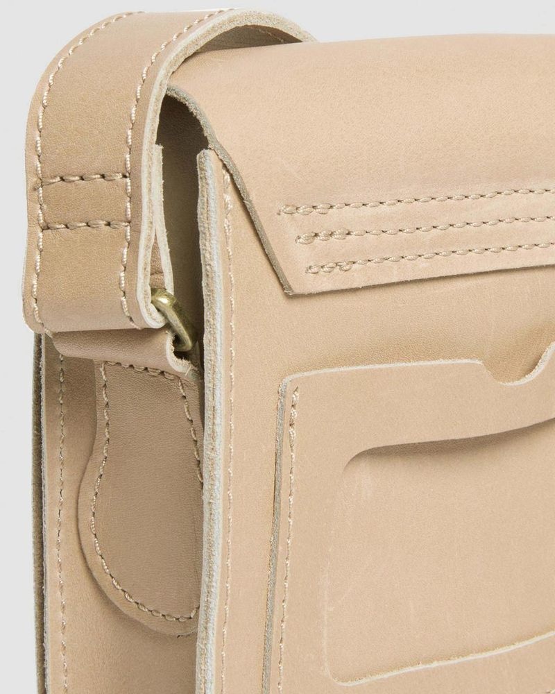 Bolsos y Mochilas Dr Martens Carrara Cuero Vertical Crossbody Bag (Carrara) Beige | RE29-Y7HX