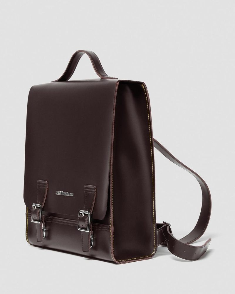 Bolsos y Mochilas Dr Martens Cuero Box Backpack (Kiev) Burdeos | RA41-D9AW