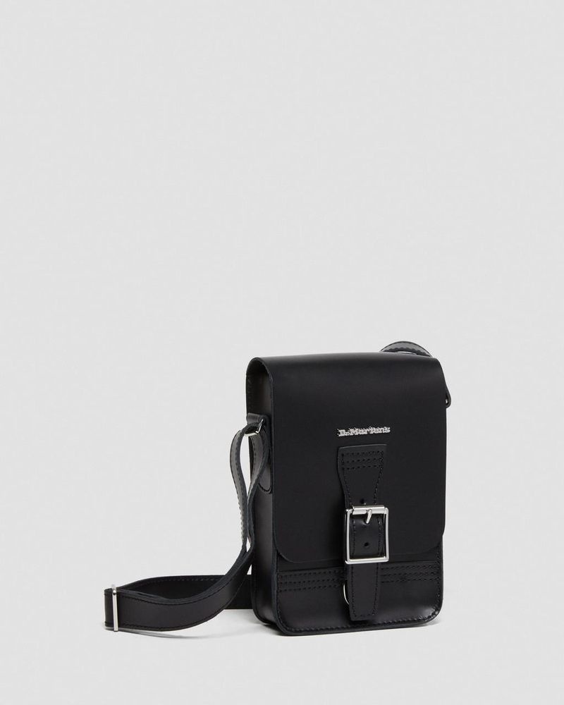 Bolsos y Mochilas Dr Martens Cuero Vertical Crossbody Bag (Kiev & Smooth) Negras | UM46-L1QL