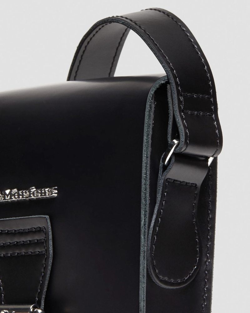 Bolsos y Mochilas Dr Martens Cuero Vertical Crossbody Bag (Kiev & Smooth) Negras | UM46-L1QL