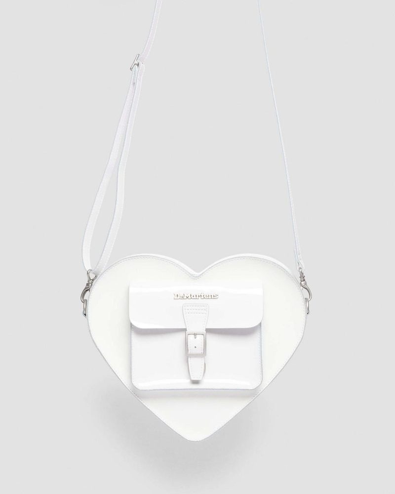 Bolsos y Mochilas Dr Martens Heart Shaped Cuero Backpack (Kiev) Blancas | MM69-I8WM