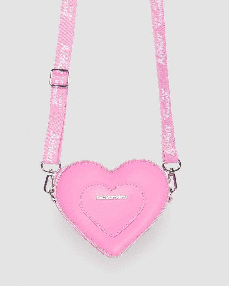 Bolsos y Mochilas Dr Martens Mini Heart Shaped Cuero Bag (Kiev) Rosas | VX69-U9AR