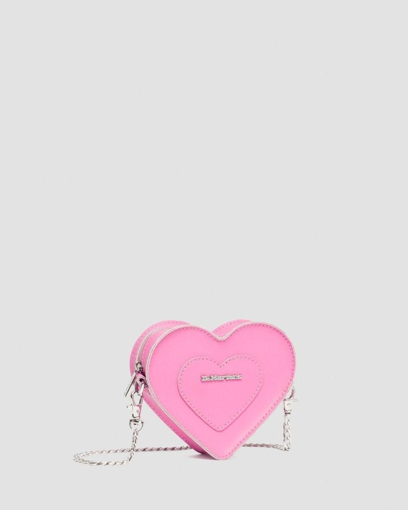 Bolsos y Mochilas Dr Martens Mini Heart Shaped Cuero Bag (Kiev) Rosas | VX69-U9AR