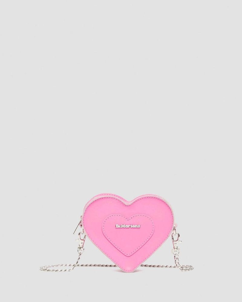 Bolsos y Mochilas Dr Martens Mini Heart Shaped Cuero Bag (Kiev) Rosas | VX69-U9AR