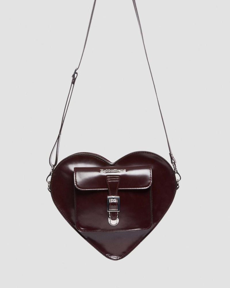 Bolsos y Mochilas Dr Martens Vegan Heart Shaped Backpack (Oxford Rub Off) Rojas | YL33-G4CL