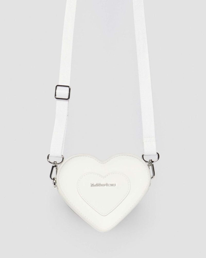 Bolsos y Mochilas Dr Martens Vegan Mini Heart Shaped Bag (Kemble Pu) Blancas | FO18-Y6MN