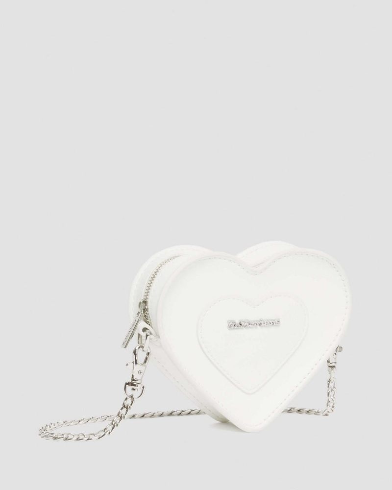 Bolsos y Mochilas Dr Martens Vegan Mini Heart Shaped Bag (Kemble Pu) Blancas | FO18-Y6MN