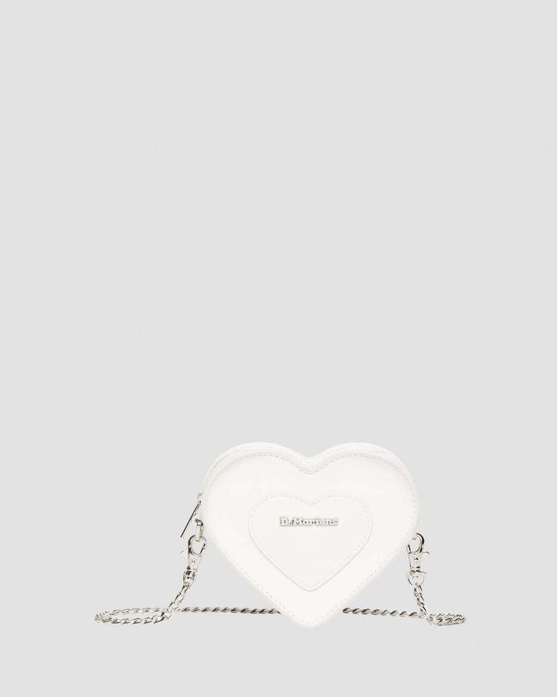 Bolsos y Mochilas Dr Martens Vegan Mini Heart Shaped Bag (Kemble Pu) Blancas | FO18-Y6MN