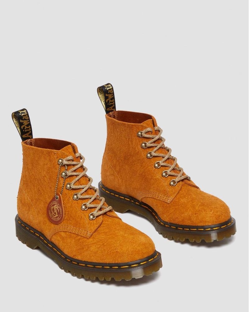 Botas Dr Martens 101 Made in England Hardware Gamuza Ankle Boots Amarillo | PY18-Y2IH