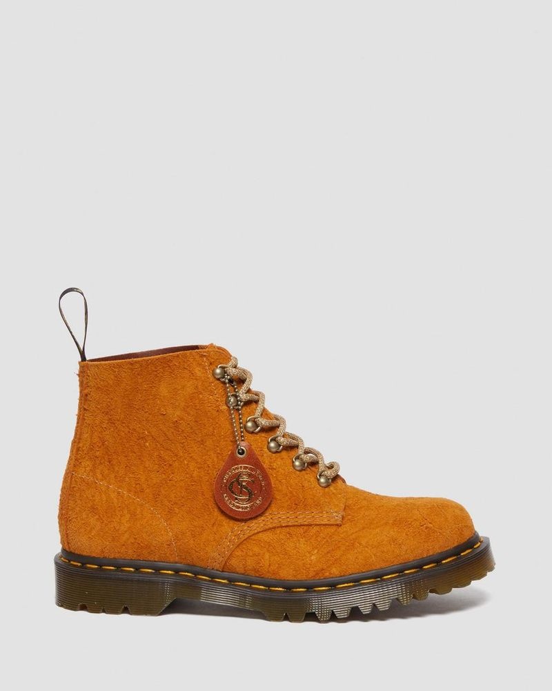 Botas Dr Martens 101 Made in England Hardware Gamuza Ankle Boots Amarillo | PY18-Y2IH