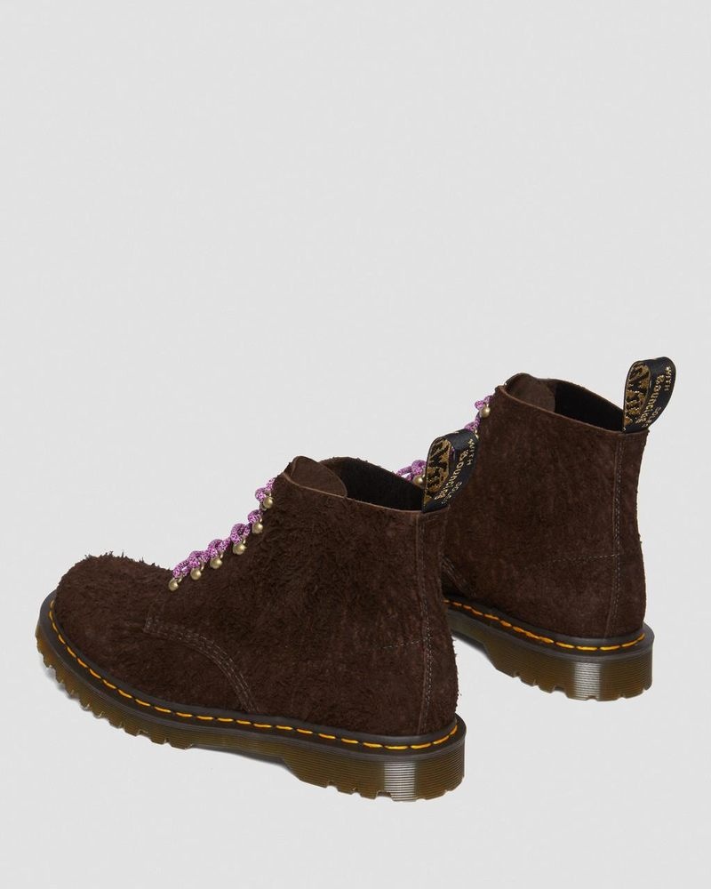 Botas Dr Martens 101 Made in England Hardware Gamuza Ankle Boots Marrones Oscuro | XZ31-W0FD