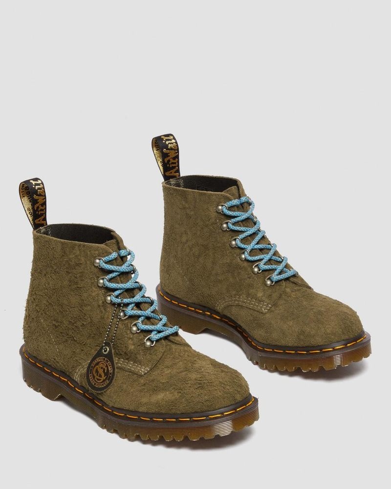 Botas Dr Martens 101 Made in England Hardware Gamuza Ankle Boots Verde Oliva | PK19-A9KS