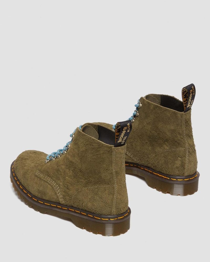 Botas Dr Martens 101 Made in England Hardware Gamuza Ankle Boots Verde Oliva | PK19-A9KS