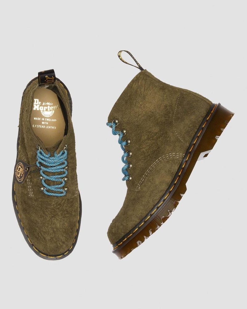 Botas Dr Martens 101 Made in England Hardware Gamuza Ankle Boots Verde Oliva | PK19-A9KS