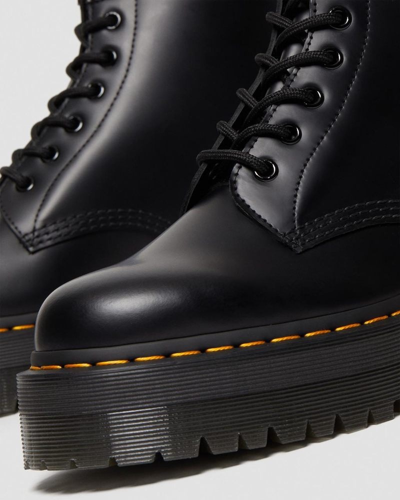 Botas Dr Martens 101 Smooth Cuero Plataforma Ankle Boots (Smooth Cuero) Negras | TE61-N3EW