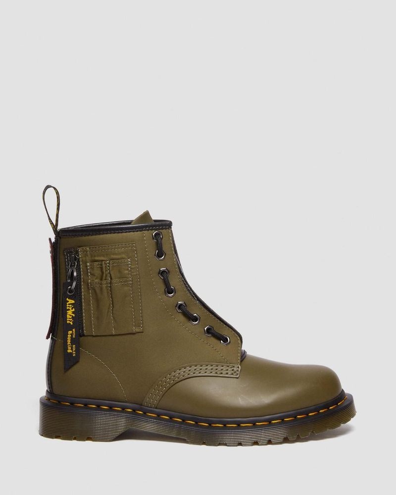 Botas Dr Martens 1460 Ben Alpha Industries Nylon & Cuero Encaje Up Boots Olive/Black | QL99-N3CH