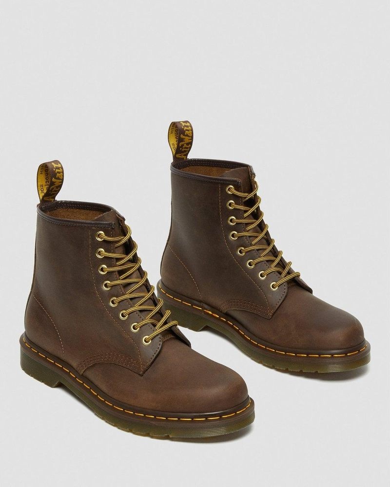 Botas Dr Martens 1460 Crazy Horse Cuero Encaje Up Boots (Crazy Horse) Marrones | OC45-W6PF