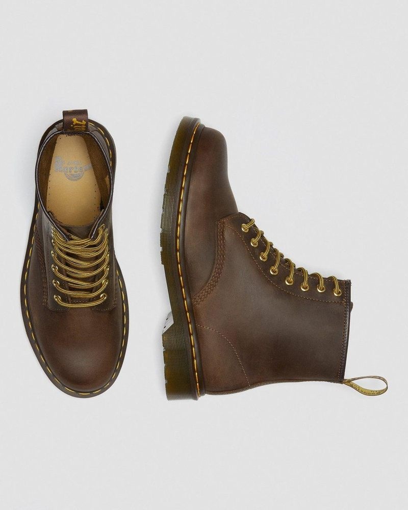 Botas Dr Martens 1460 Crazy Horse Cuero Encaje Up Boots (Crazy Horse) Marrones | OC45-W6PF