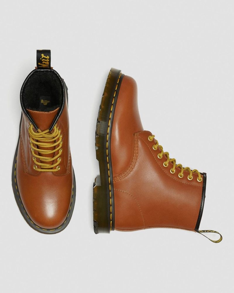 Botas Dr Martens 1460 DM's Wintergrip Cuero Encaje Up Boots (Blizzard Wp) Tan | RC43-D9DK