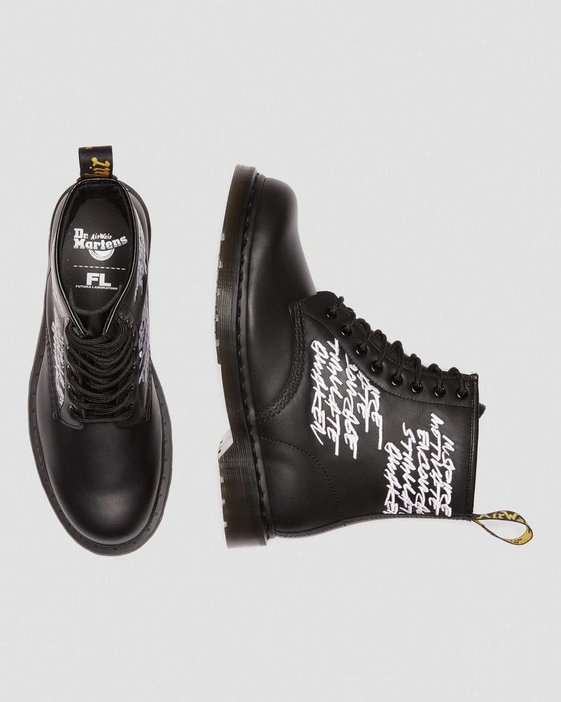 Botas Dr Martens 1460 Futura Embroidered Cuero Encaje Up Boots (Nappa Cuero) Negras | CD10-H8CZ