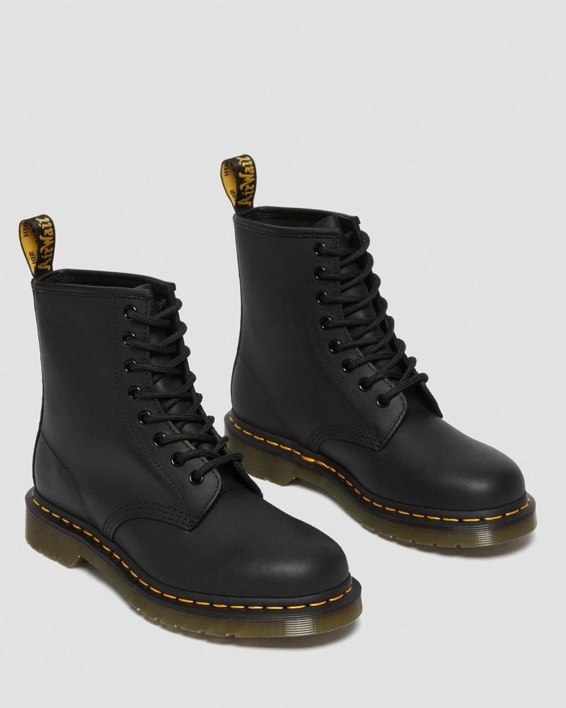 Botas Dr Martens 1460 Greasy Cuero Encaje Up Boots (Greasy) Negras | VO25-P6UL