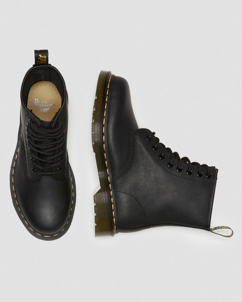 Botas Dr Martens 1460 Greasy Cuero Encaje Up Boots (Greasy) Negras | VO25-P6UL