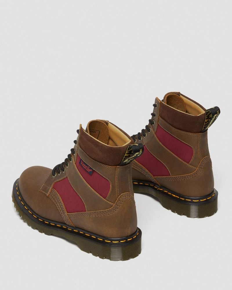 Botas Dr Martens 1460 Made in England Acolchado Panel Encaje Up Boots (Dockyard+Ventile+E.H. Gamuza) Marrones | CA95-U9RH