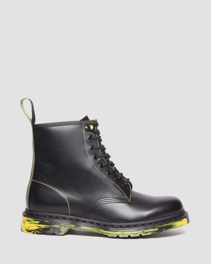 Botas Dr Martens 1460 Marbled Sole Smooth Cuero Encaje Up Boots (Smooth Cuero) Negras | SH03-P5LF