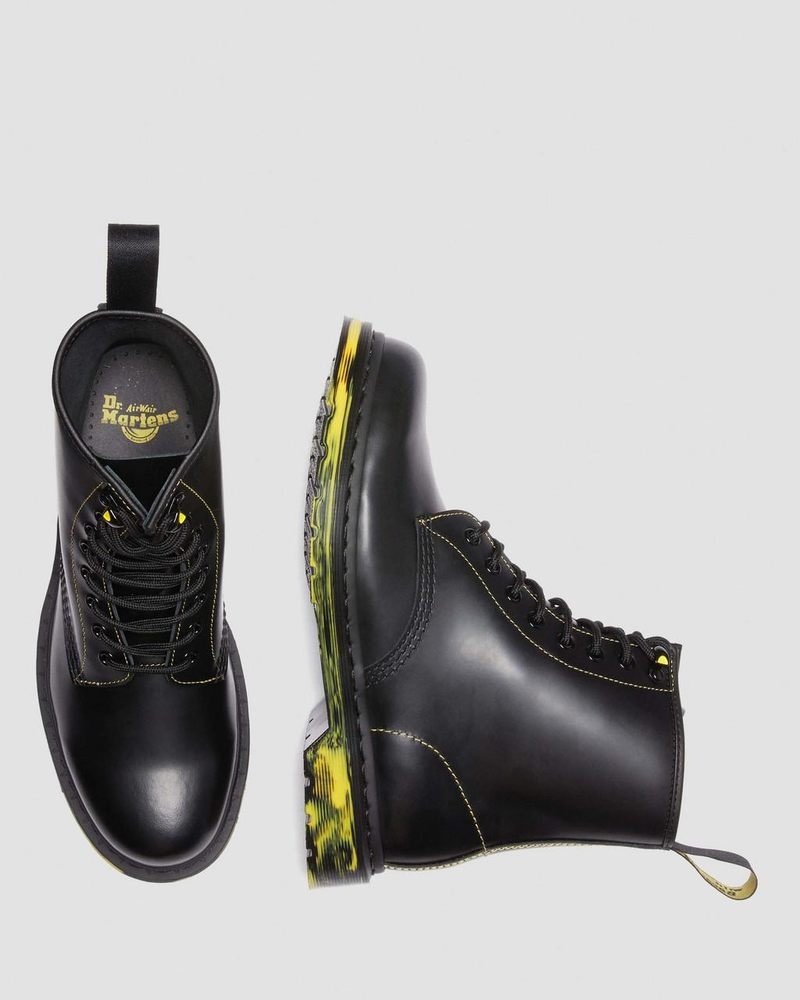 Botas Dr Martens 1460 Marbled Sole Smooth Cuero Encaje Up Boots (Smooth Cuero) Negras | SH03-P5LF