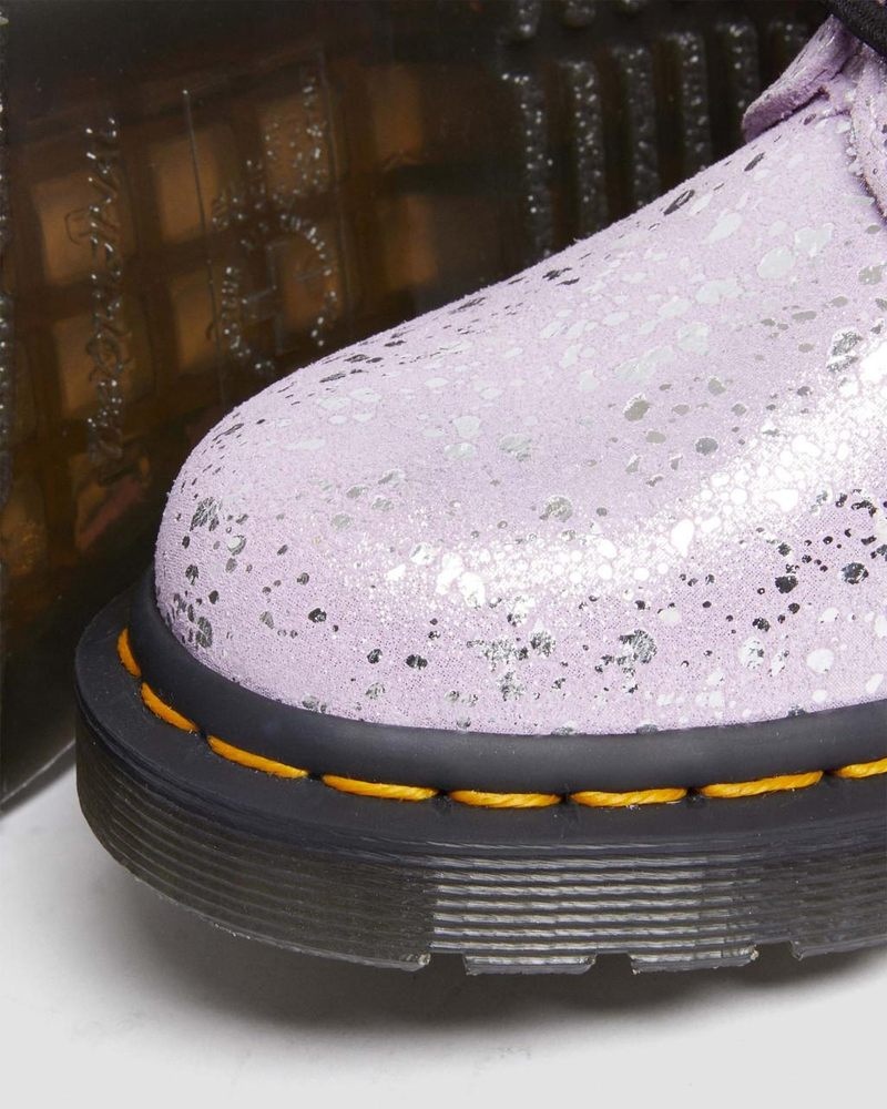 Botas Dr Martens 1460 Metallic Splatter Gamuza Encaje Up Boots (Metallic Paint Splatter Gamuza) Lilac | WE74-M3TX